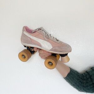 Retro 90s Puma Pink Roller Skates Quad 1990 Derby Sneakers Pastel